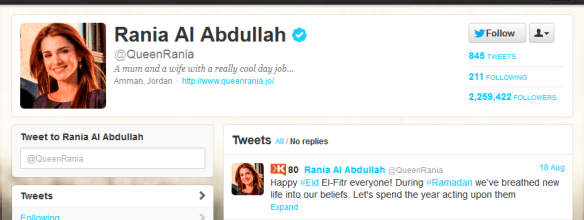 Rania Al Abdullah (QueenRania) on Twitter