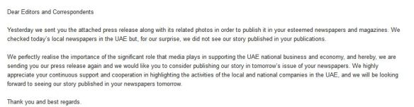 Telling off the media isn't the best approach to getting your news published