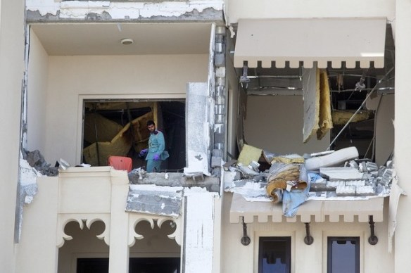 The money picture of the gas blast flat was captured on the second day by The National (image source: The National)