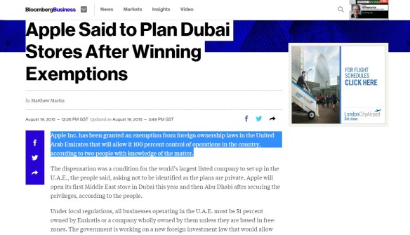 Bloomberg's scoop on Apple's ownership structure in the UAE was an example of investigative journalism that we often sorely miss in the Gulf