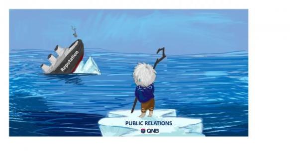 Qatar National Bank's reputation has literally gone down like the Titanic according to this visual from a reader of Doha News (source: Doha News)